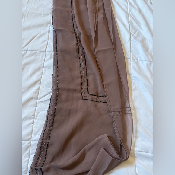 Betsey Johnson Accessories - Betsey Johnson Taupe Wrap with Black Beads